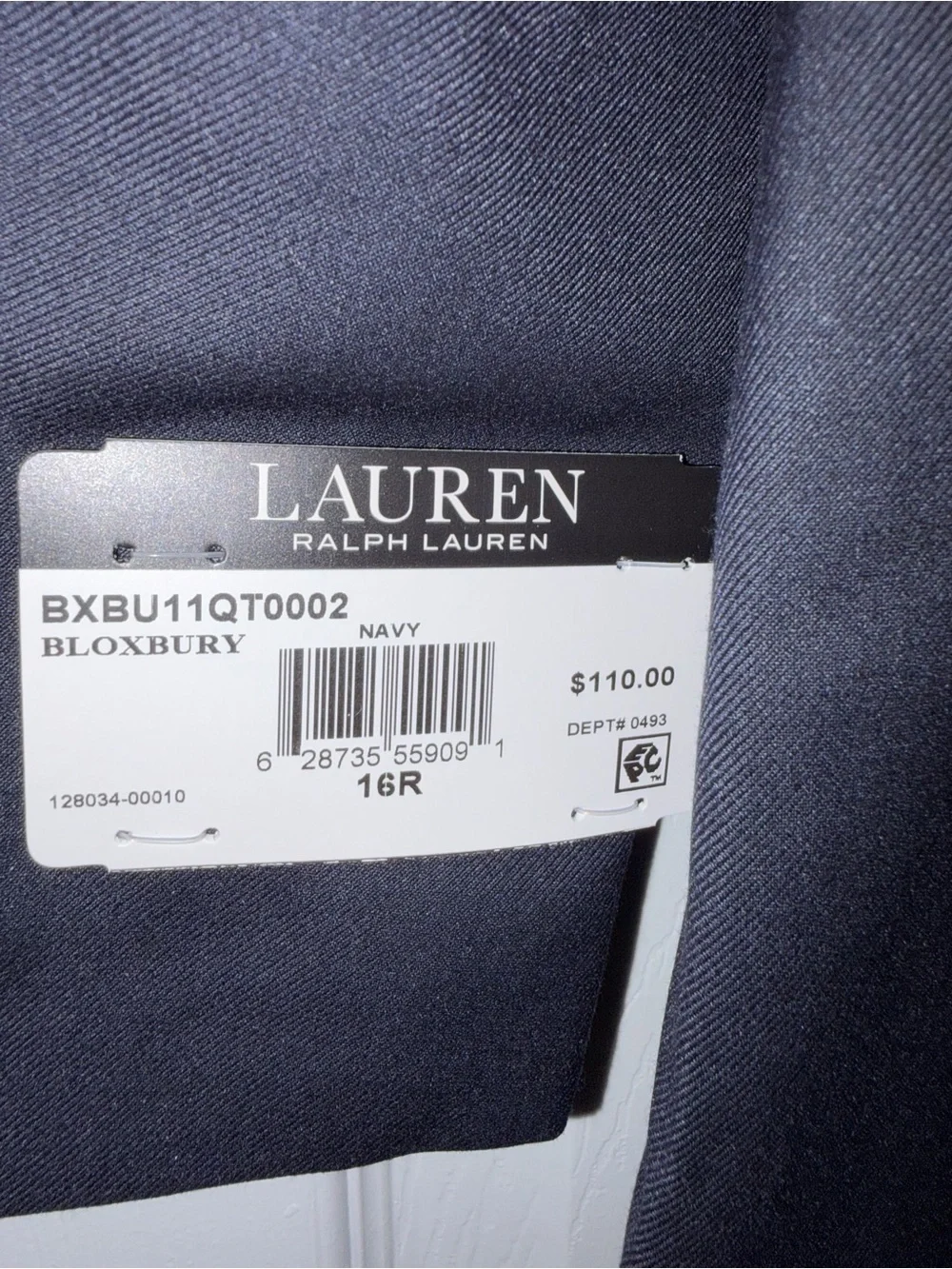 NEW  Ralph Lauren navy Two-Button Sport Coat size 16